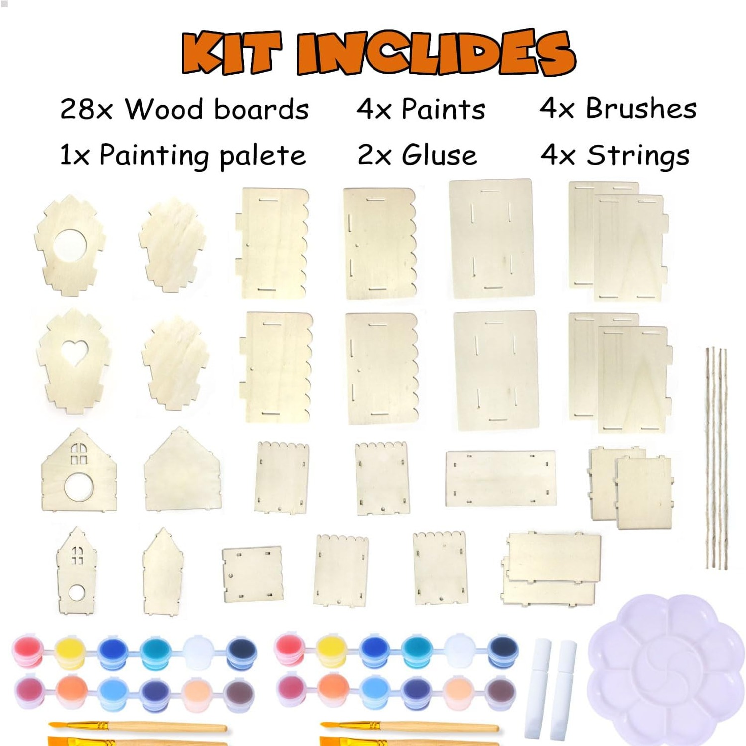 Birdhouse Painting Kit 4 Pack, detail view