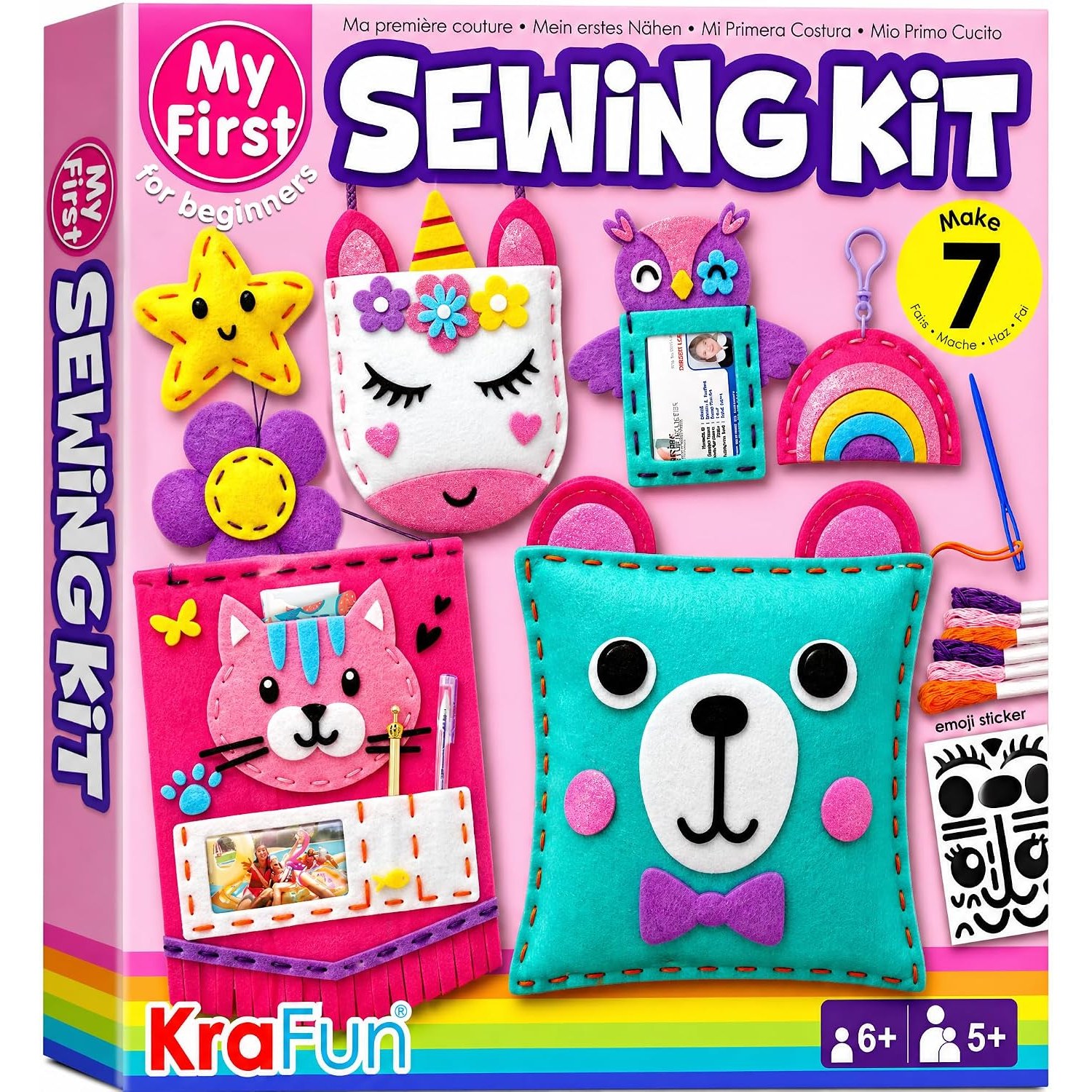 My First Sewing Kit with 7 Beginner Felt Projects