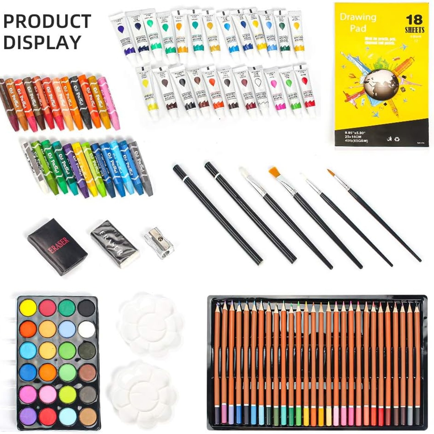 145-Piece Kids Drawing Set in Aluminium Case