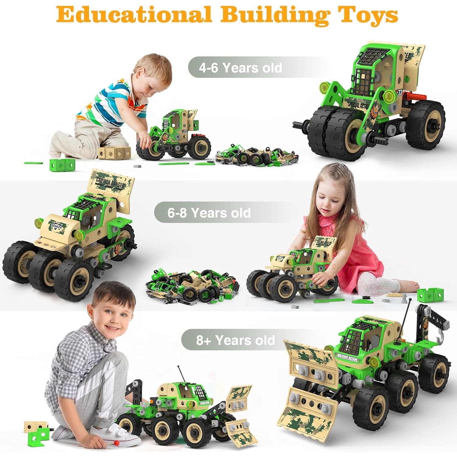 10 in 1 Building Kit 229 Piece STEM Construction Toy Set