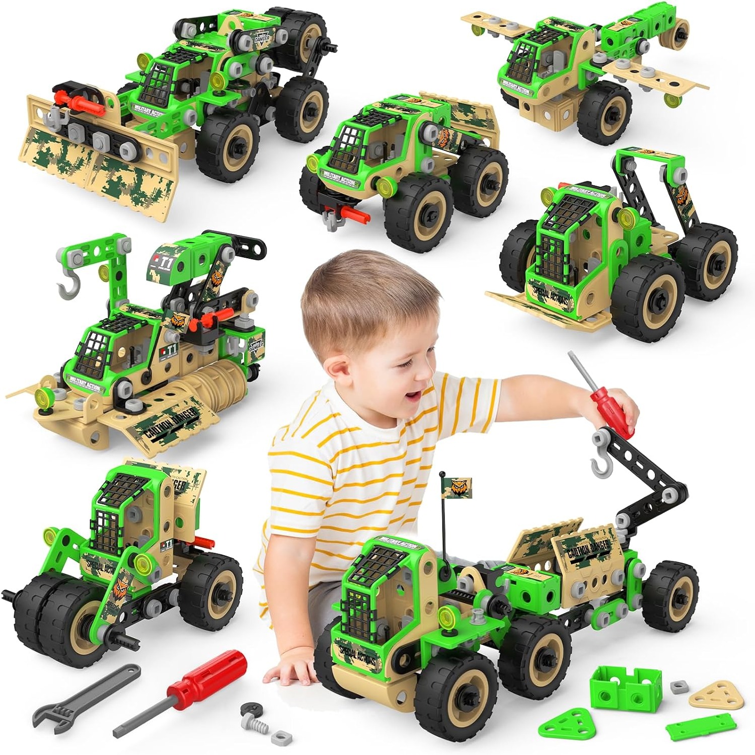 10 in 1 Building Kit 229 Piece STEM Construction Toy Set