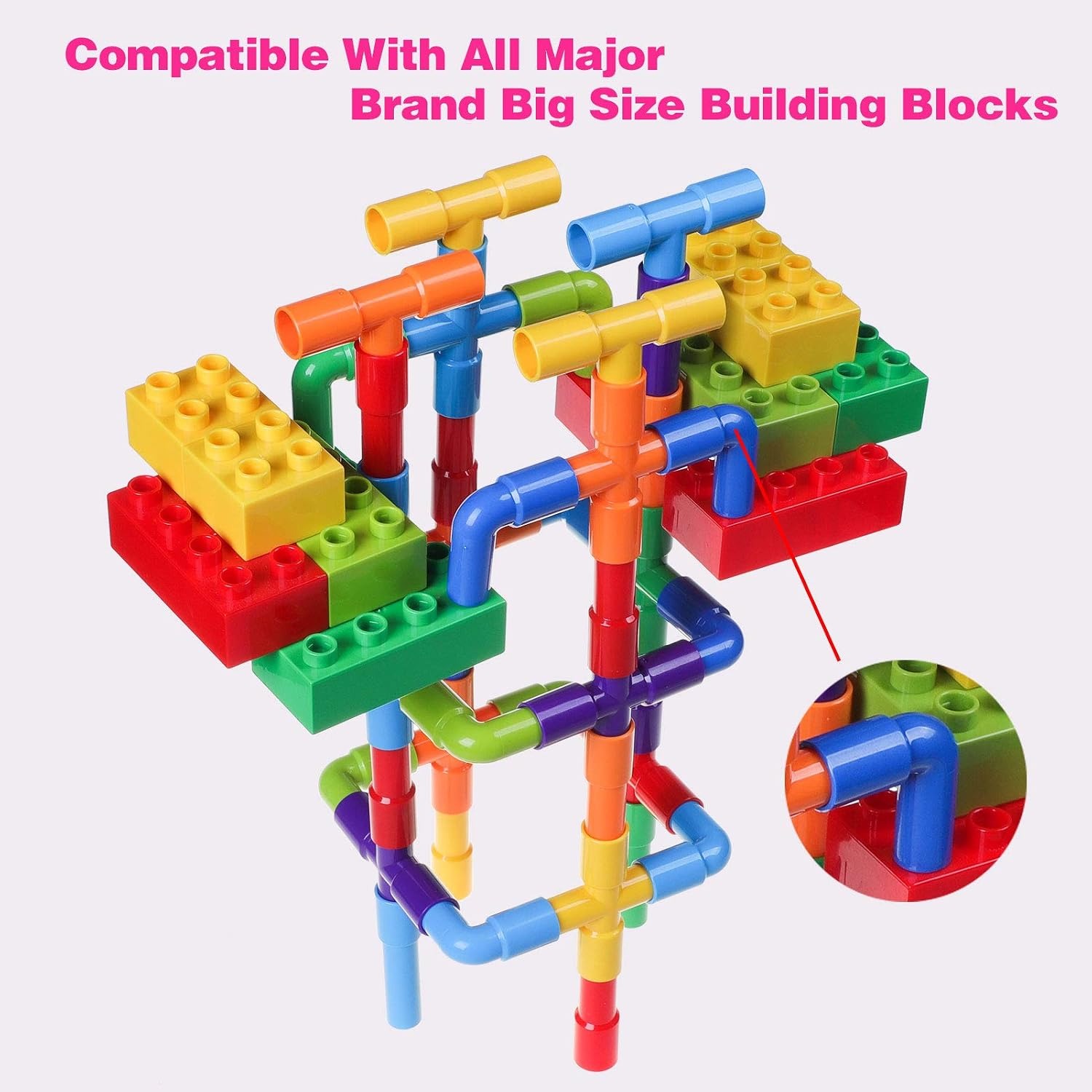 188 Piece Pipe Building Set with Wheels and Storage Box