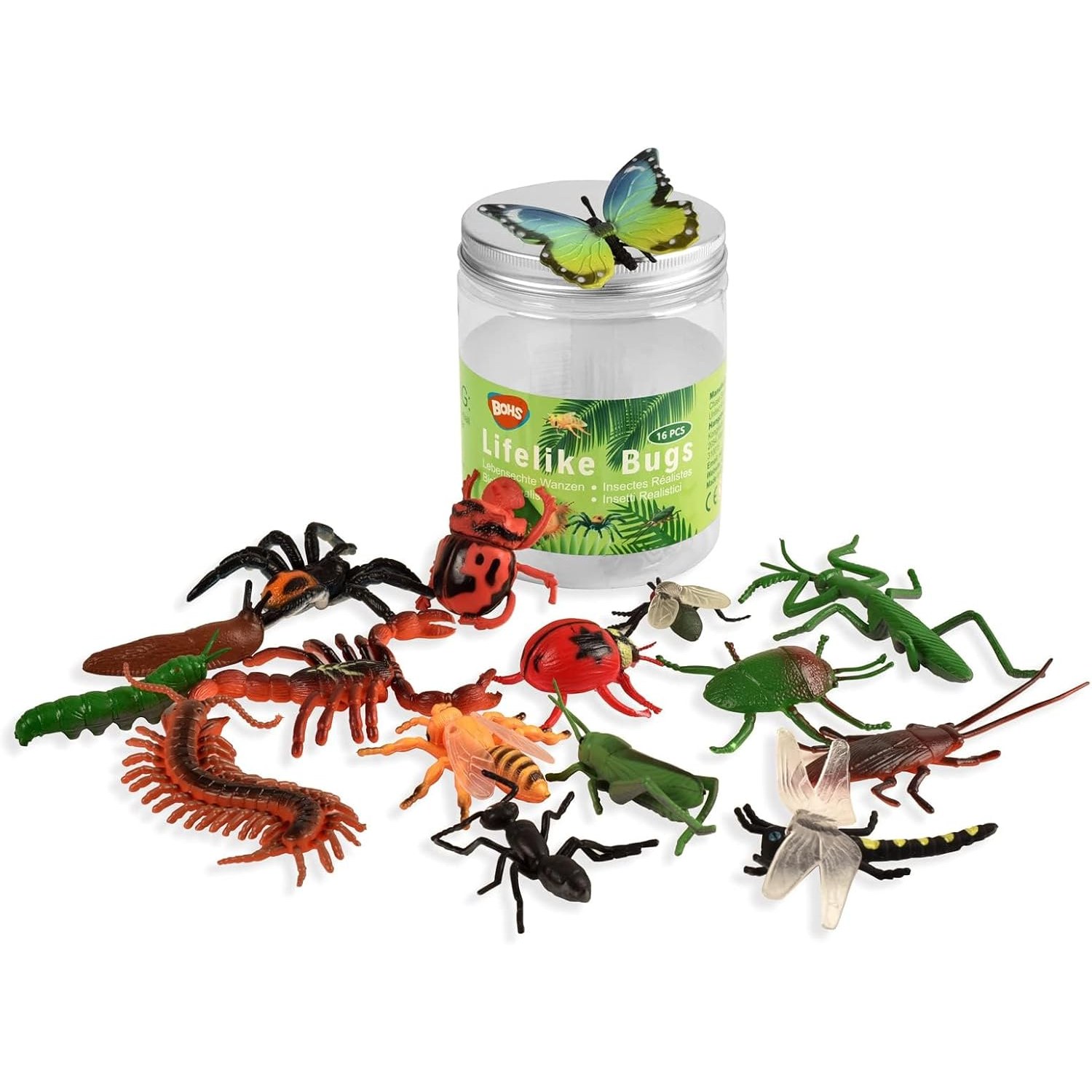 16 Piece Realistic Insect Figures Set
