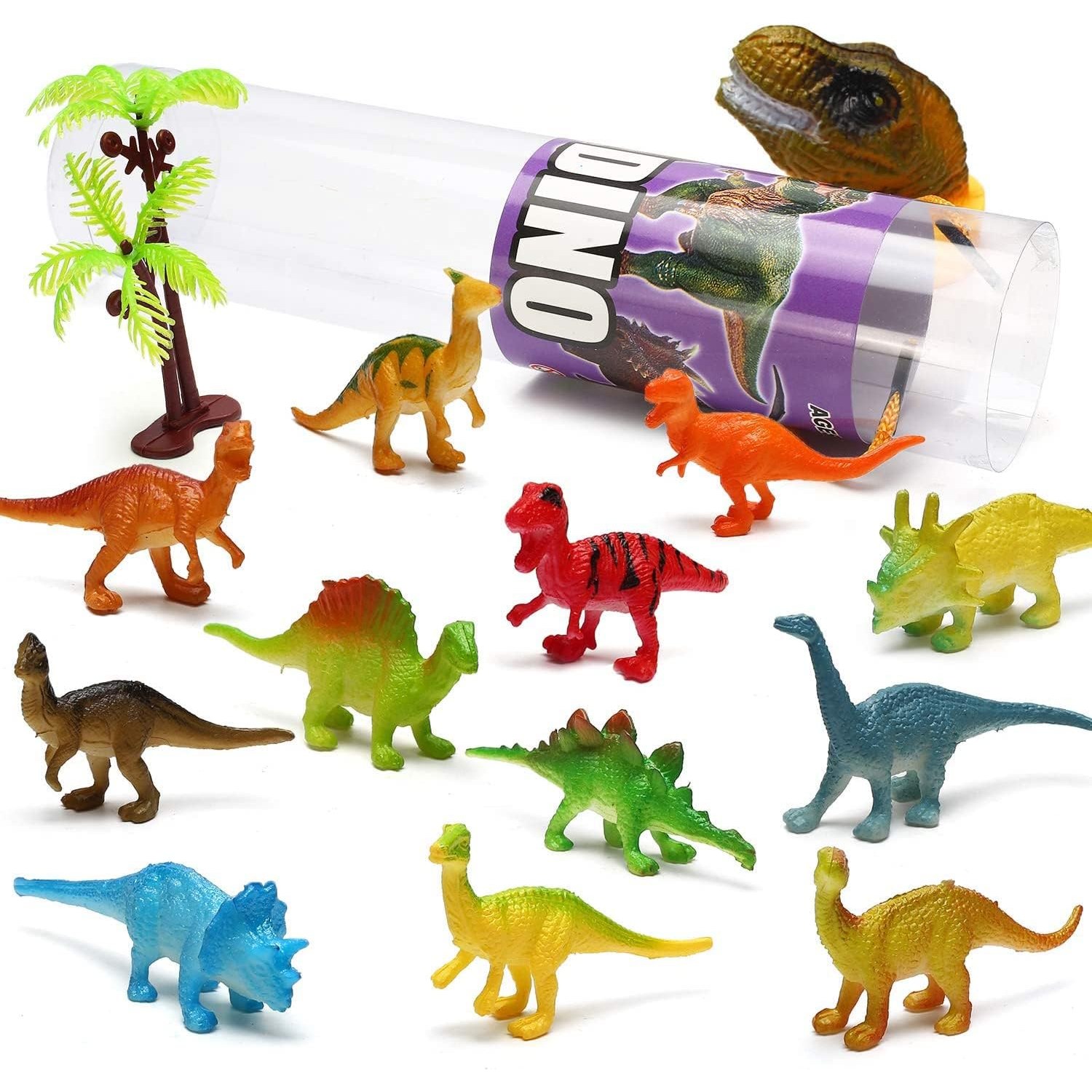 82 Piece Mini Animal Figures Set with Six Storage Tubes