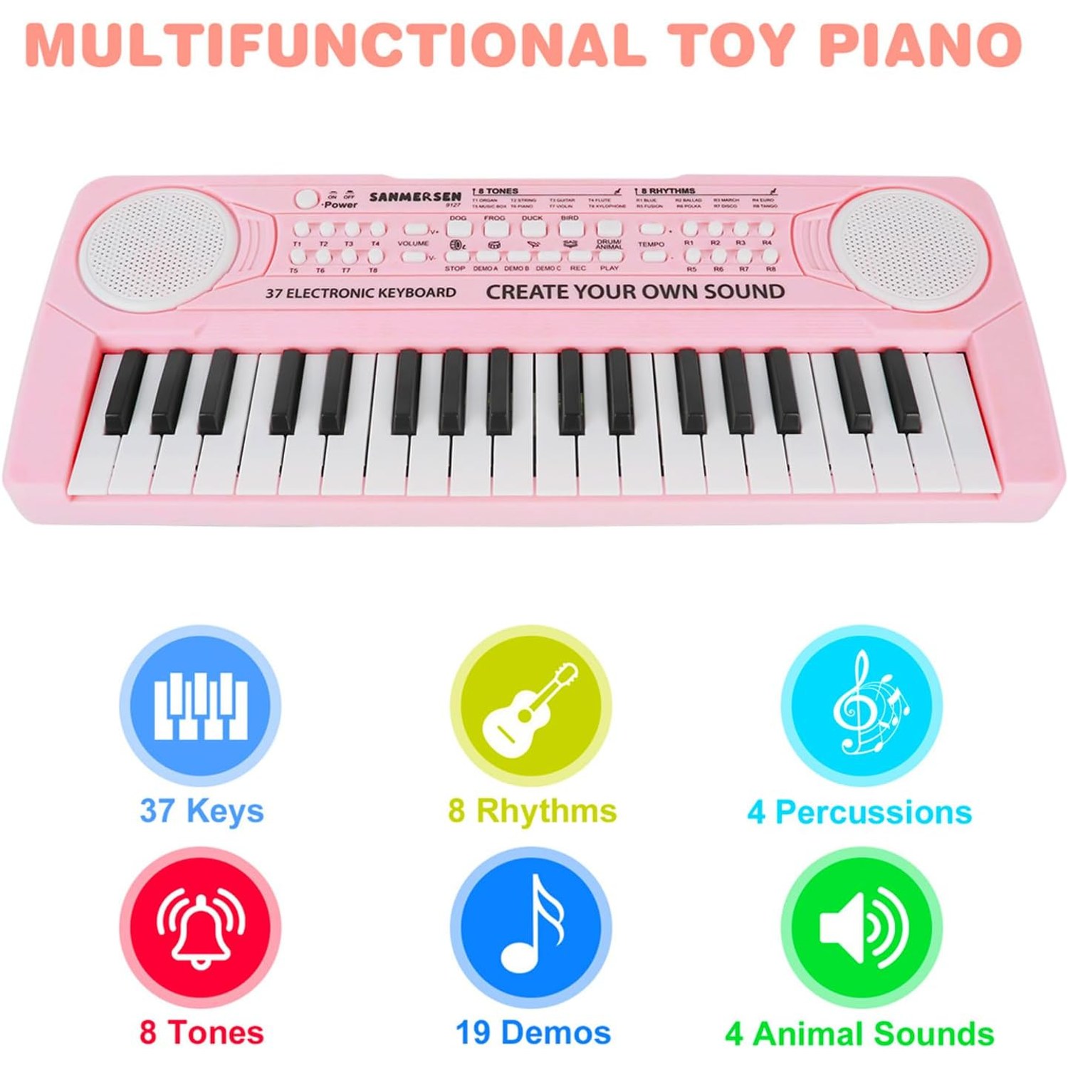 37-Key Kids Keyboard Piano with Microphone