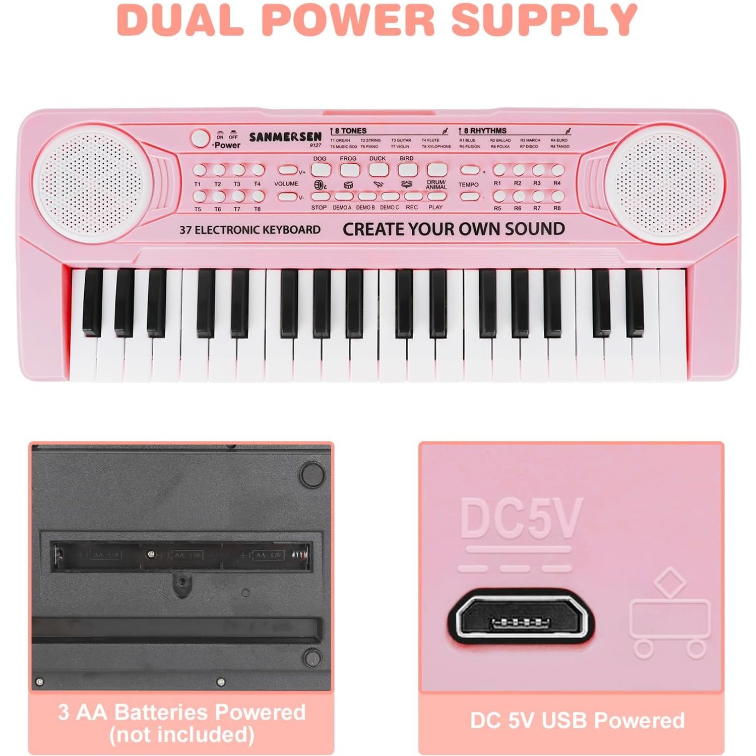 37-Key Kids Keyboard Piano with Microphone