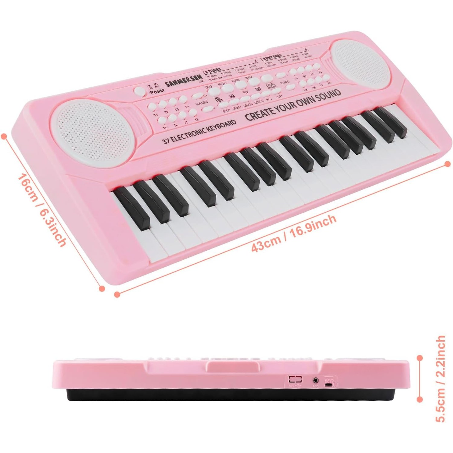 37-Key Kids Keyboard Piano with Microphone