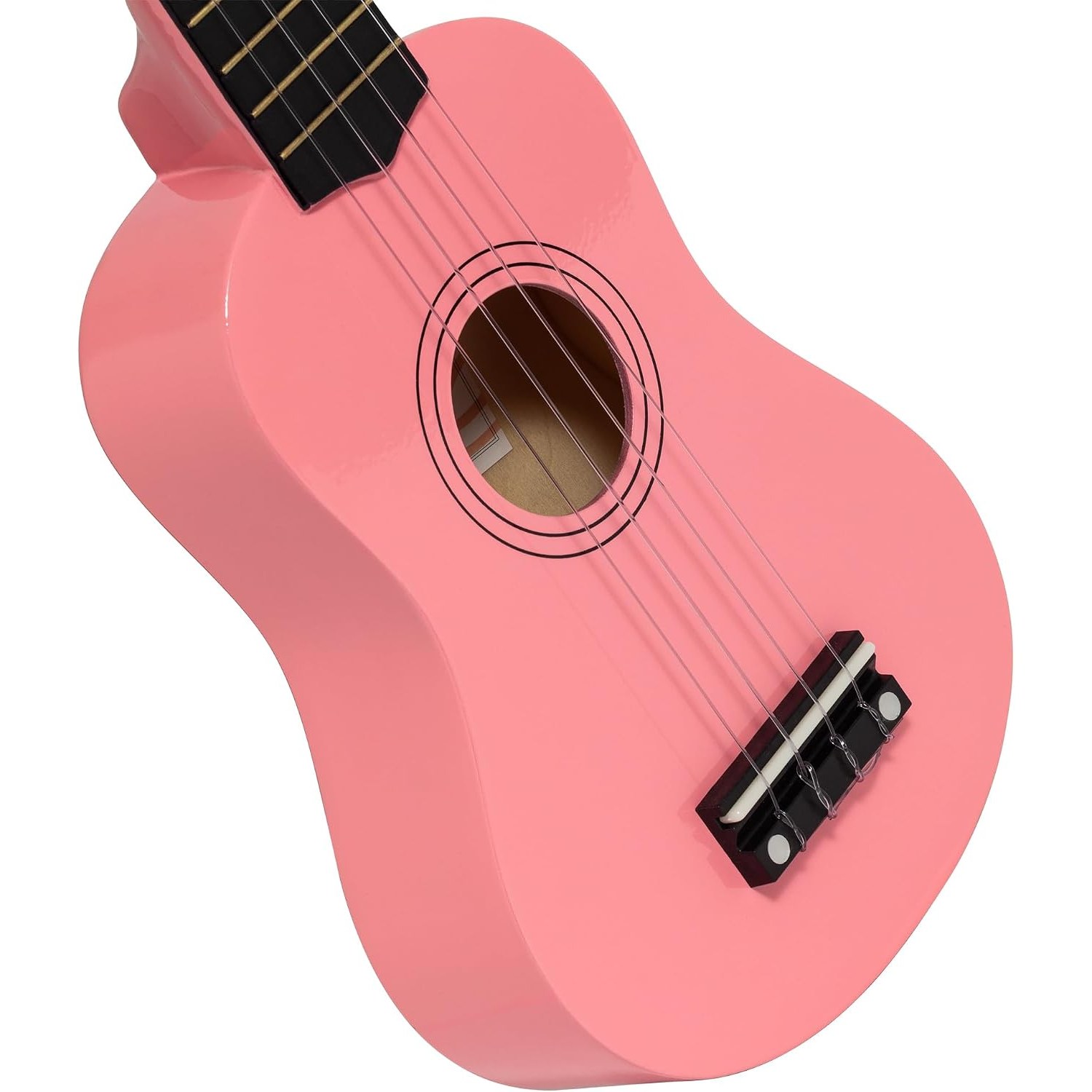 Pink Soprano Ukulele Beginner Set with Bag, Pick and Spare Strings