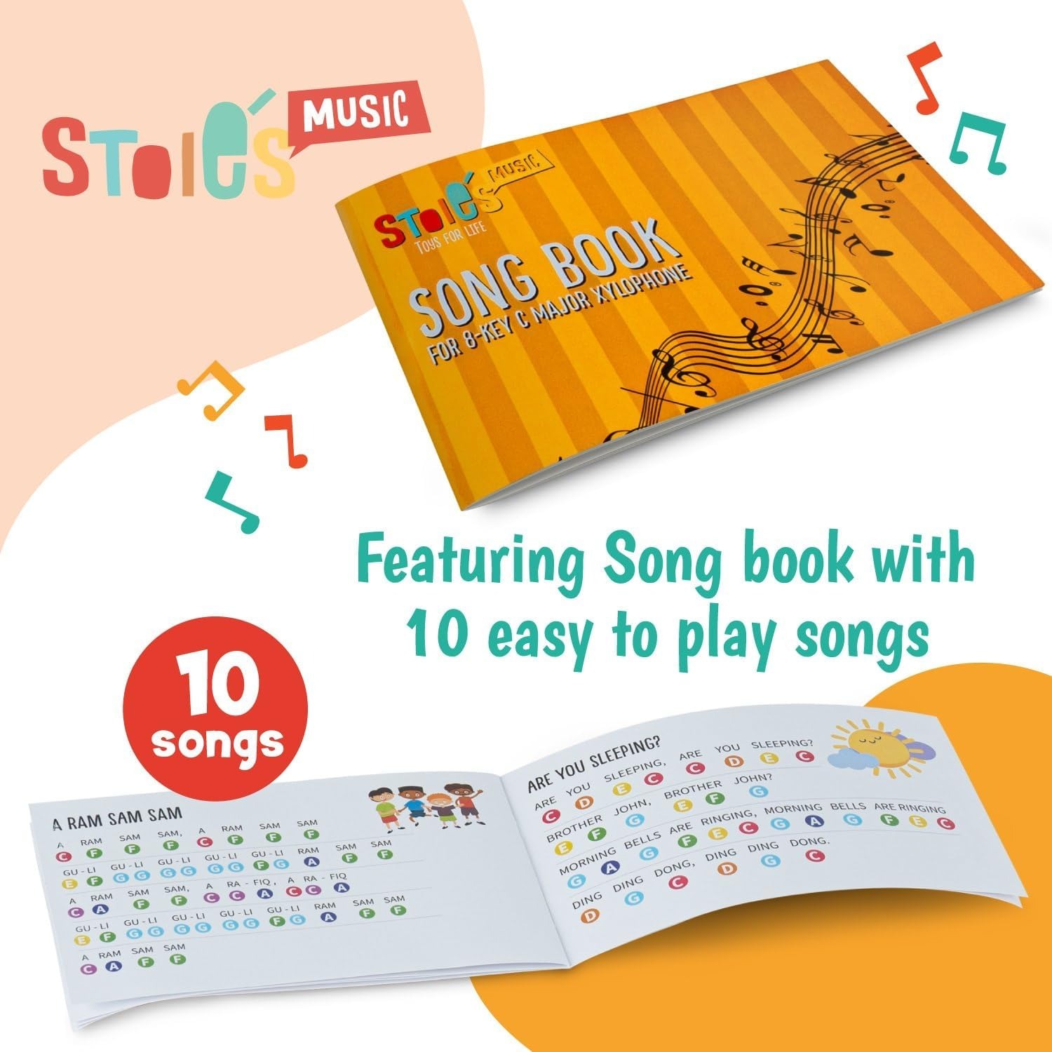 Rainbow 8-Note Wooden Xylophone for Kids: image 4