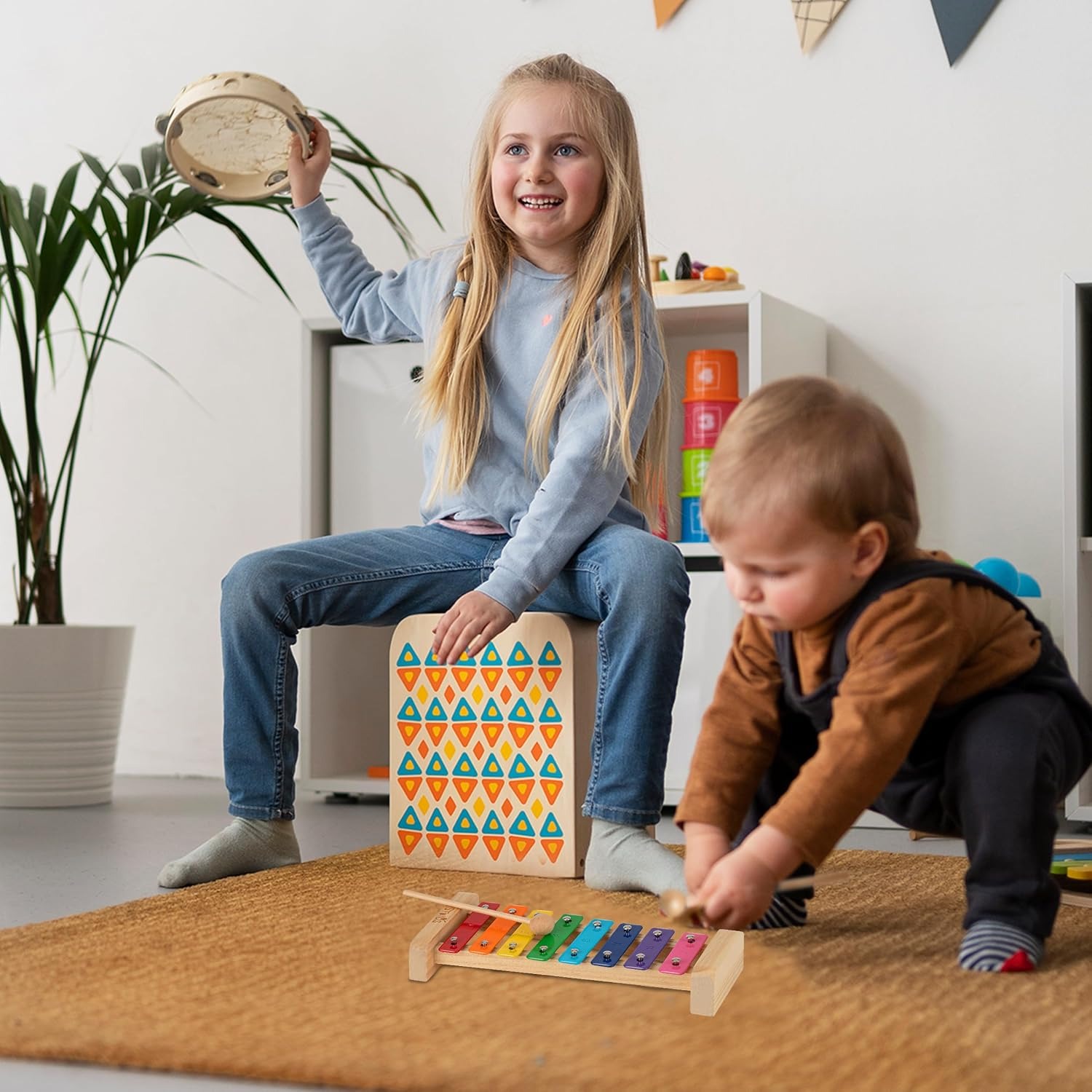 Rainbow 8-Note Wooden Xylophone for Kids: image 6