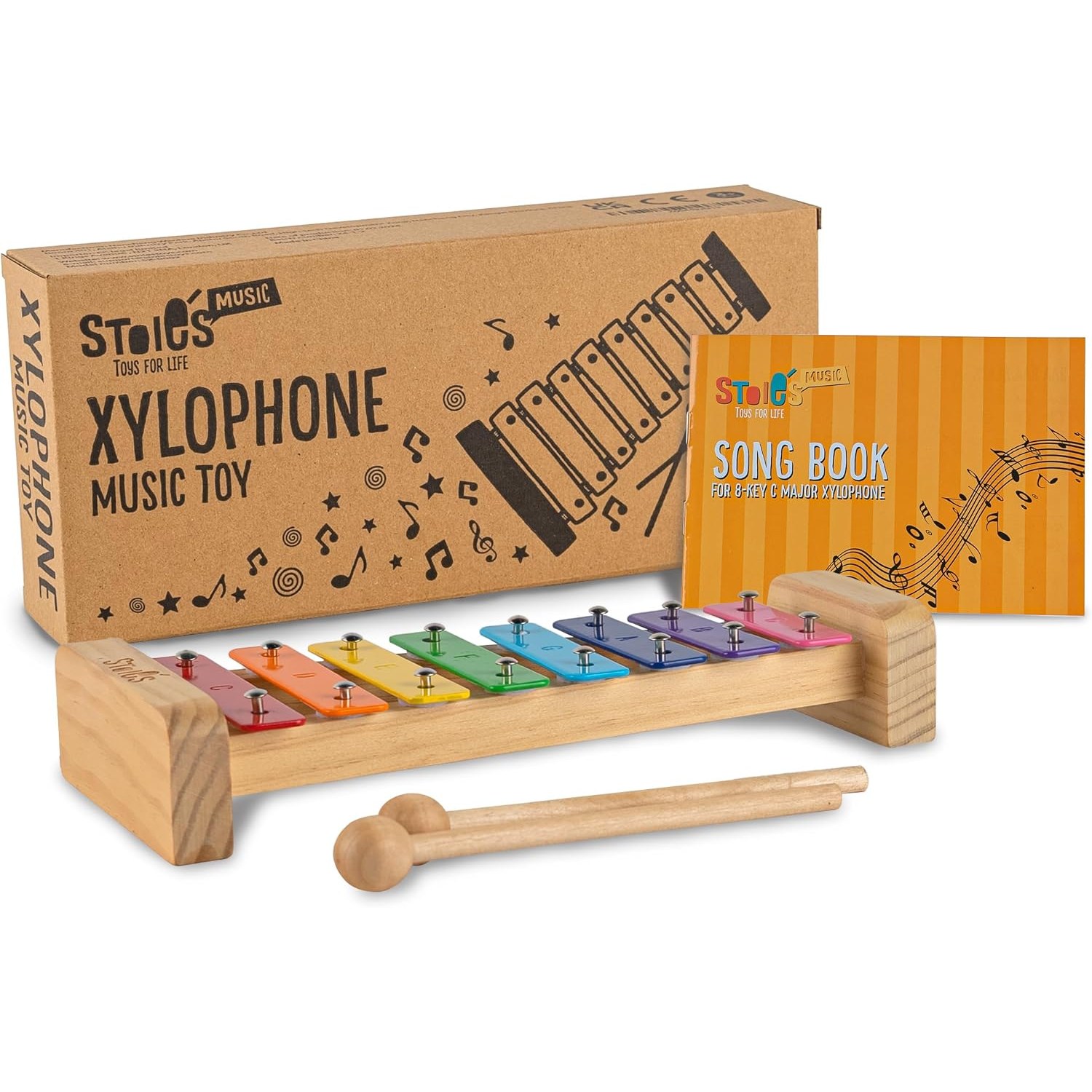 Rainbow 8-Note Wooden Xylophone for Kids: image 8