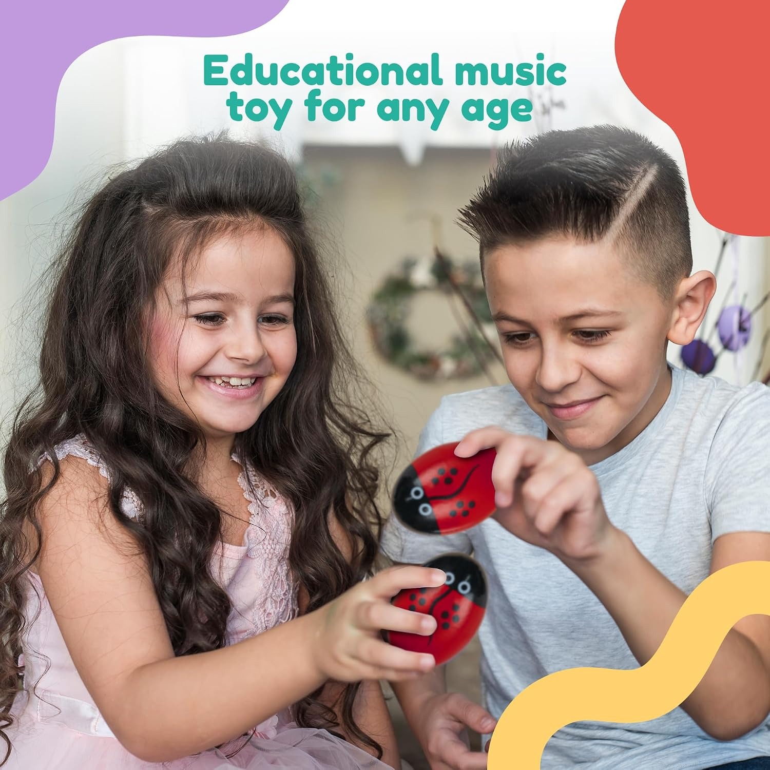 34 Piece Wooden Percussion Set for Kids