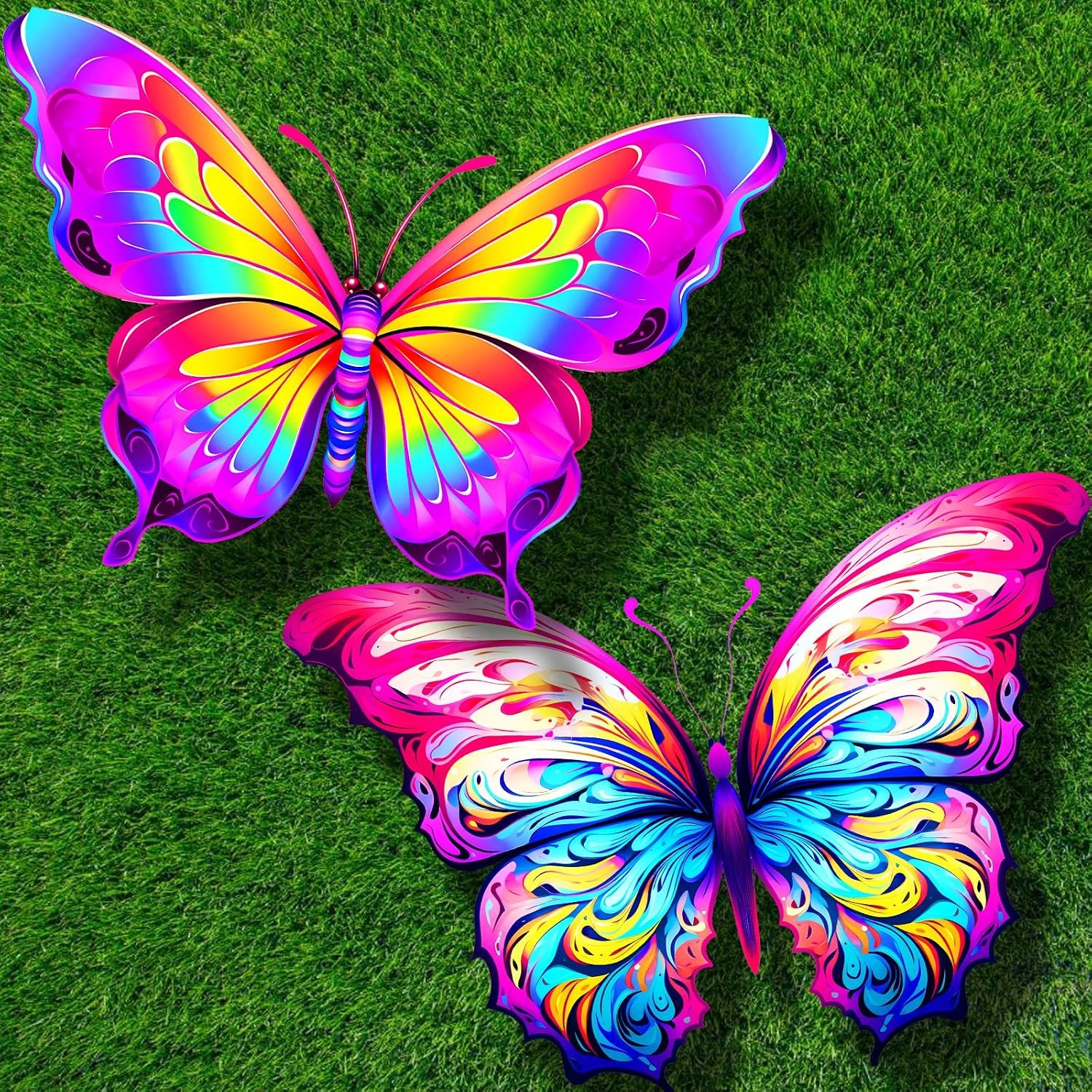 Butterfly Kite 2 Pack with Tails, Handles and Carry Bag
