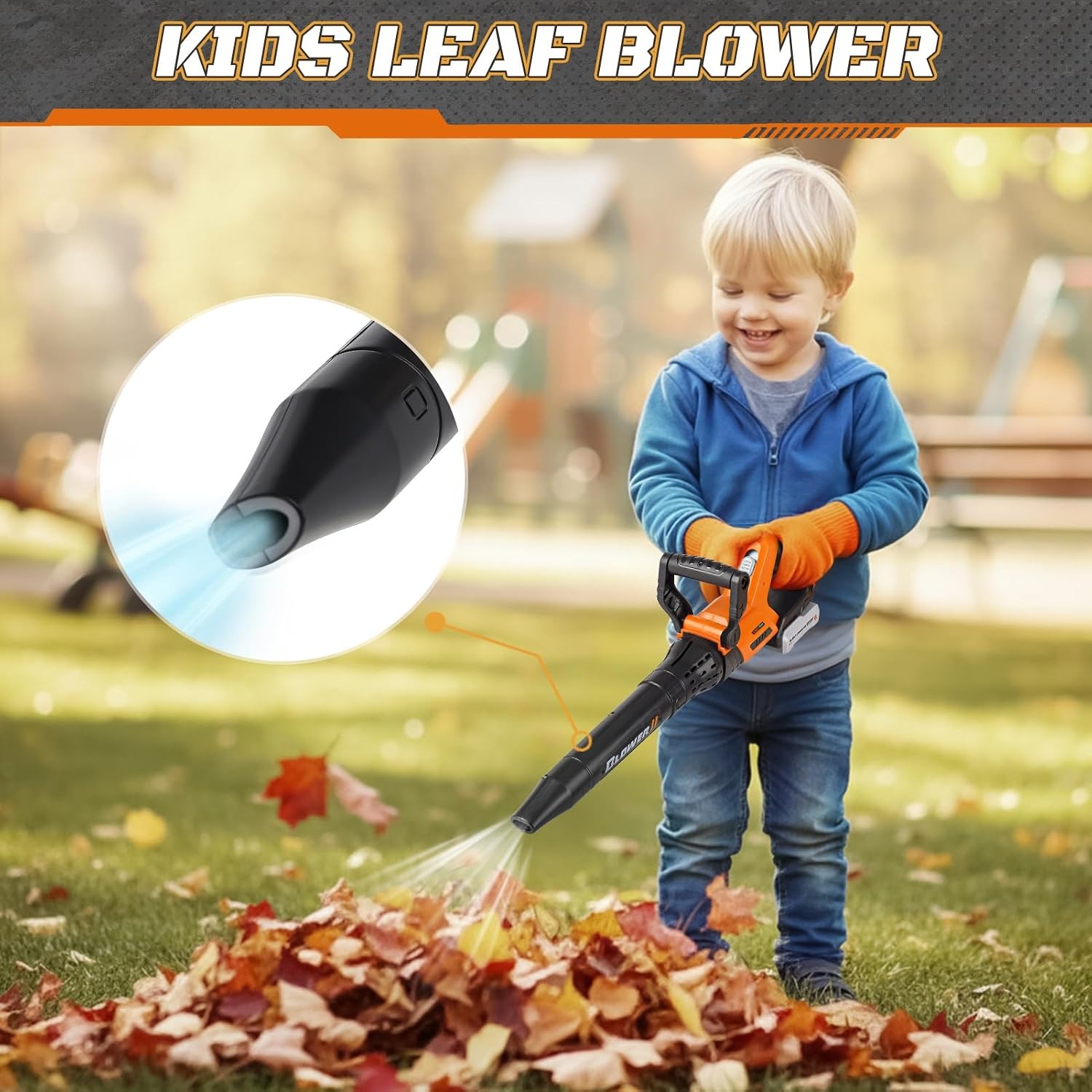 Kids Garden Tool Toy Set with Lawn Mower, Leaf Blower and Safety Gear