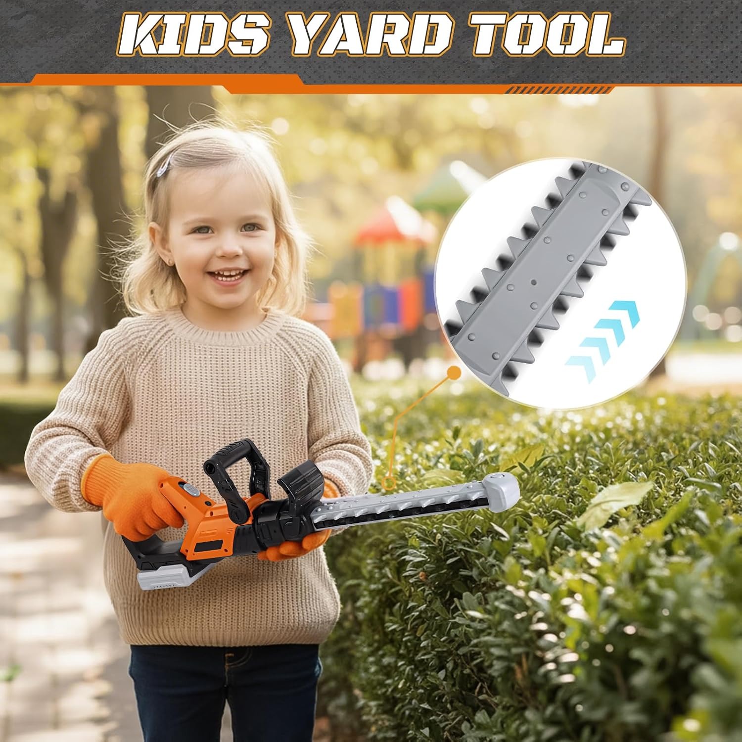 Kids Garden Tool Toy Set with Lawn Mower, Leaf Blower and Safety Gear