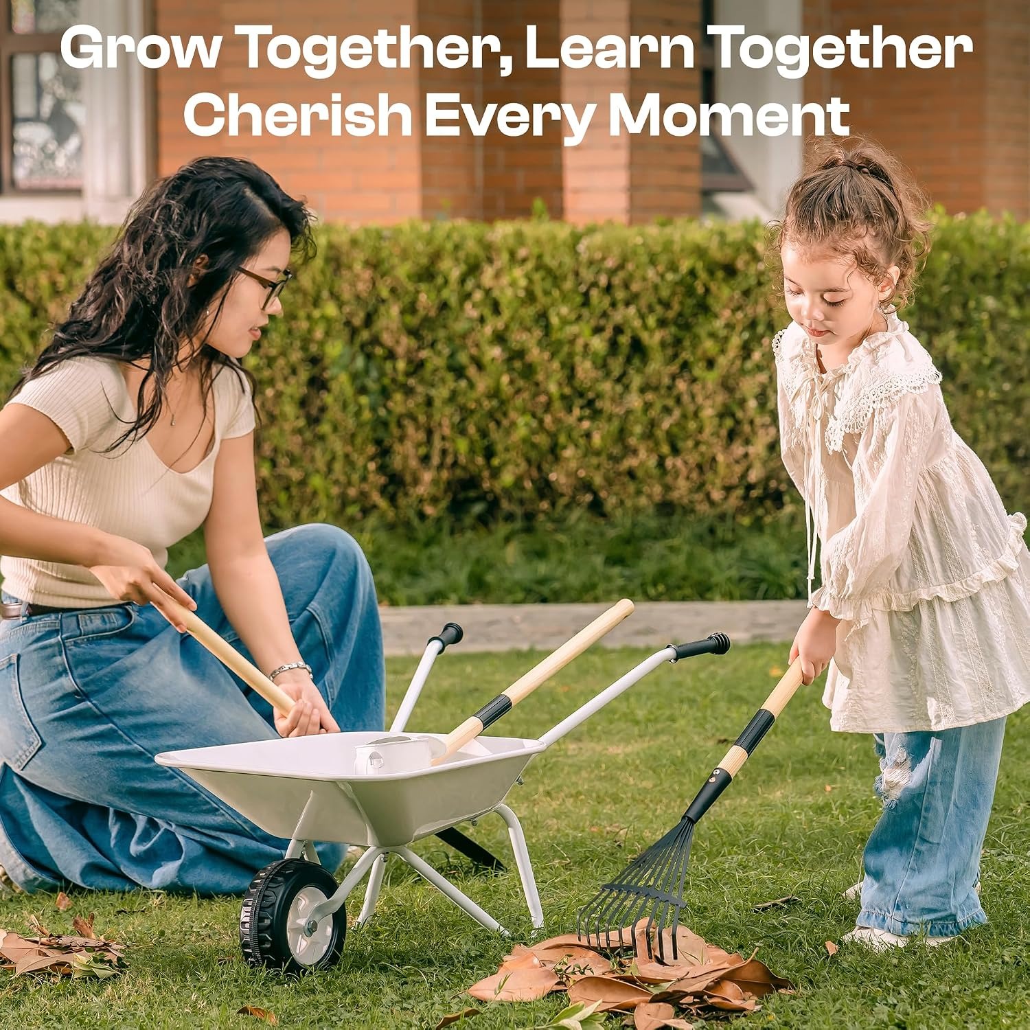 Kids Metal Wheelbarrow Garden Set