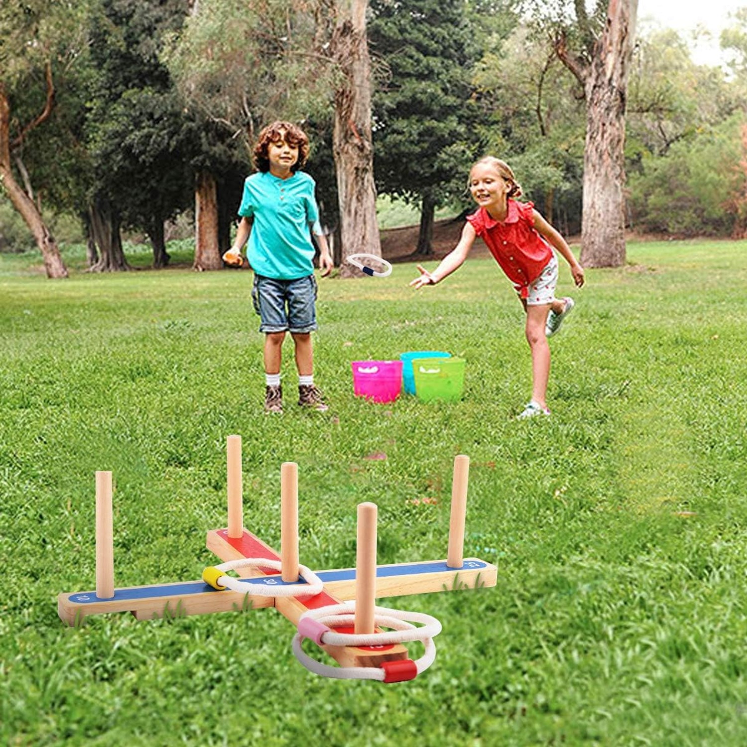 Rope Quoits Ring Toss Game Set