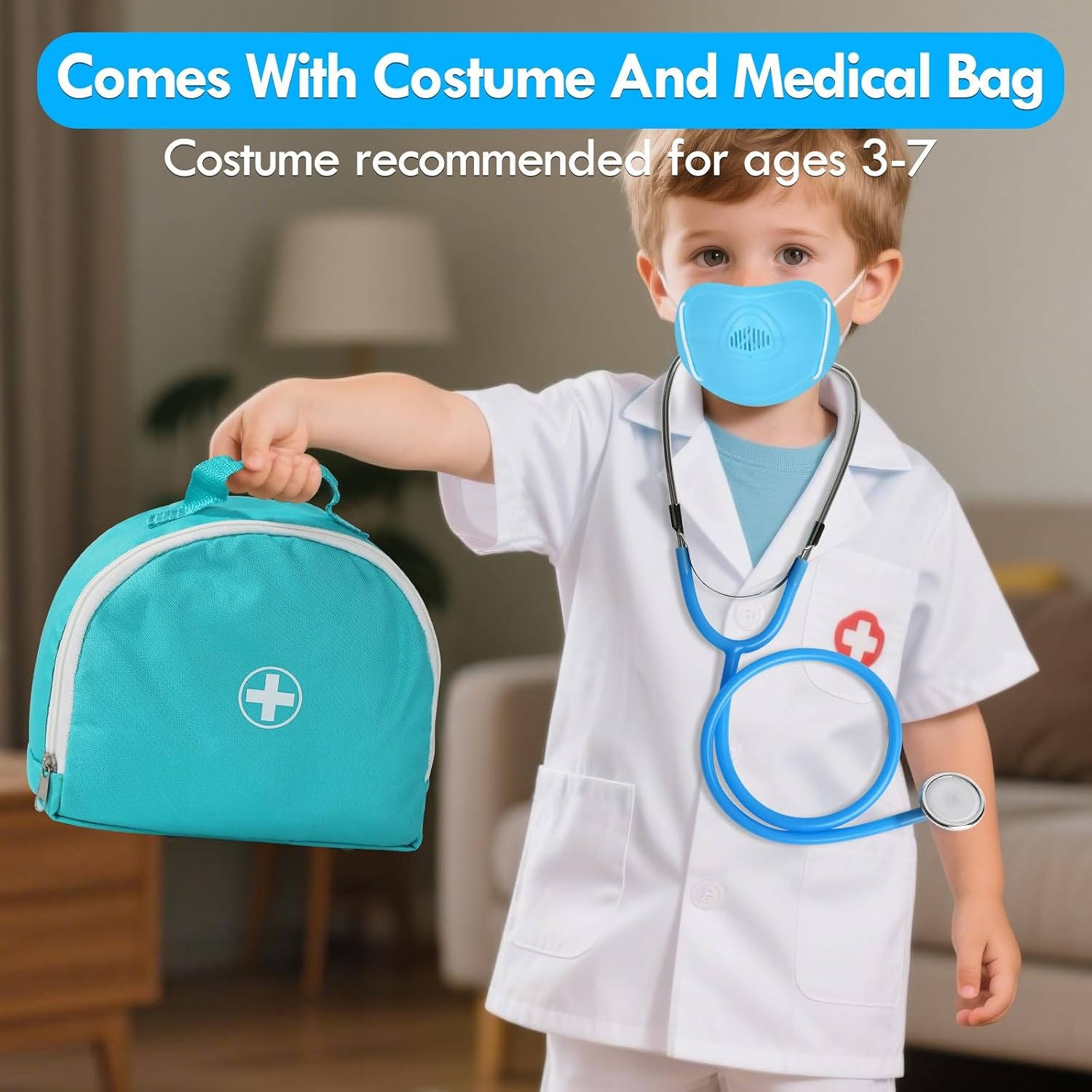 Kids Doctor Case with Coat 36-Piece Wooden Medical Play Set