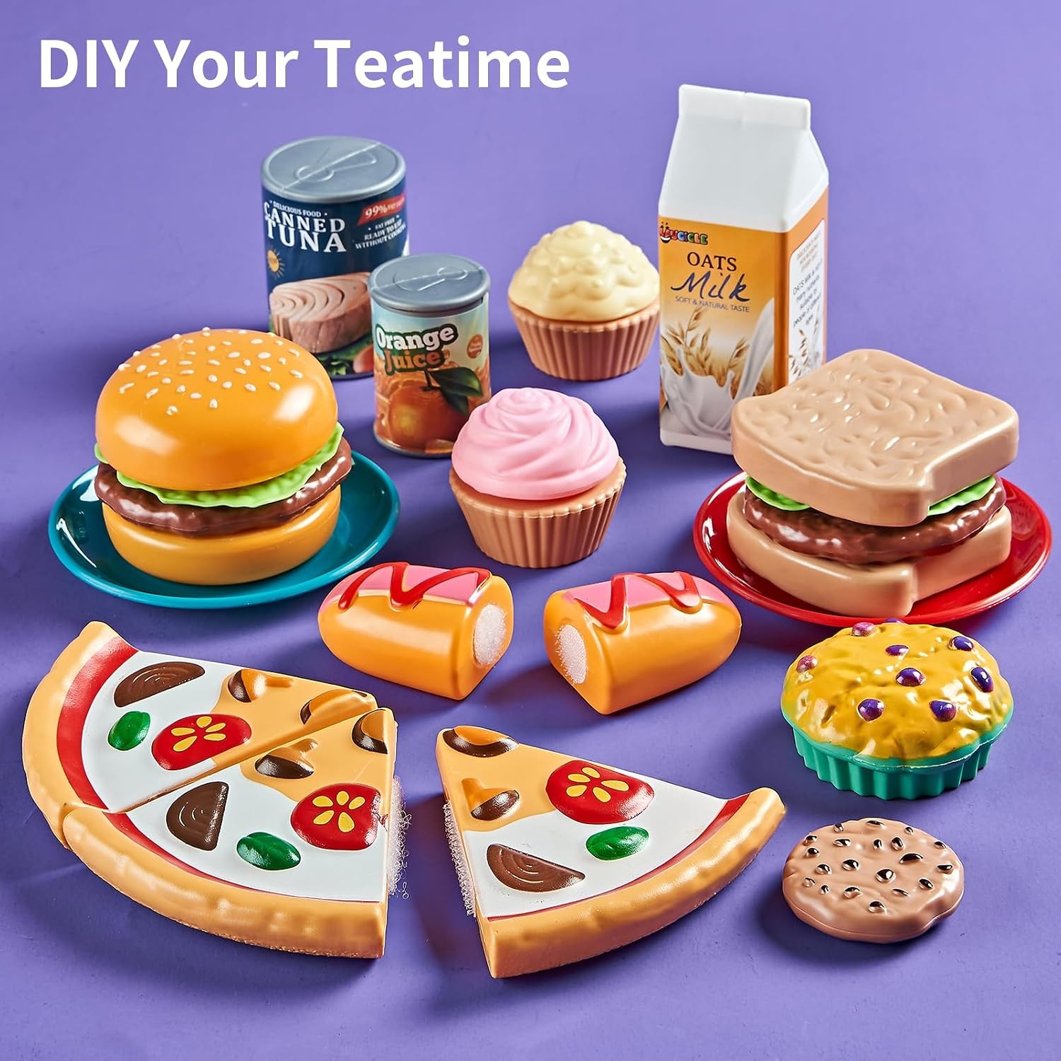 78 Piece Play Food Set with Cutting Fruit, Pots and Storage Bag