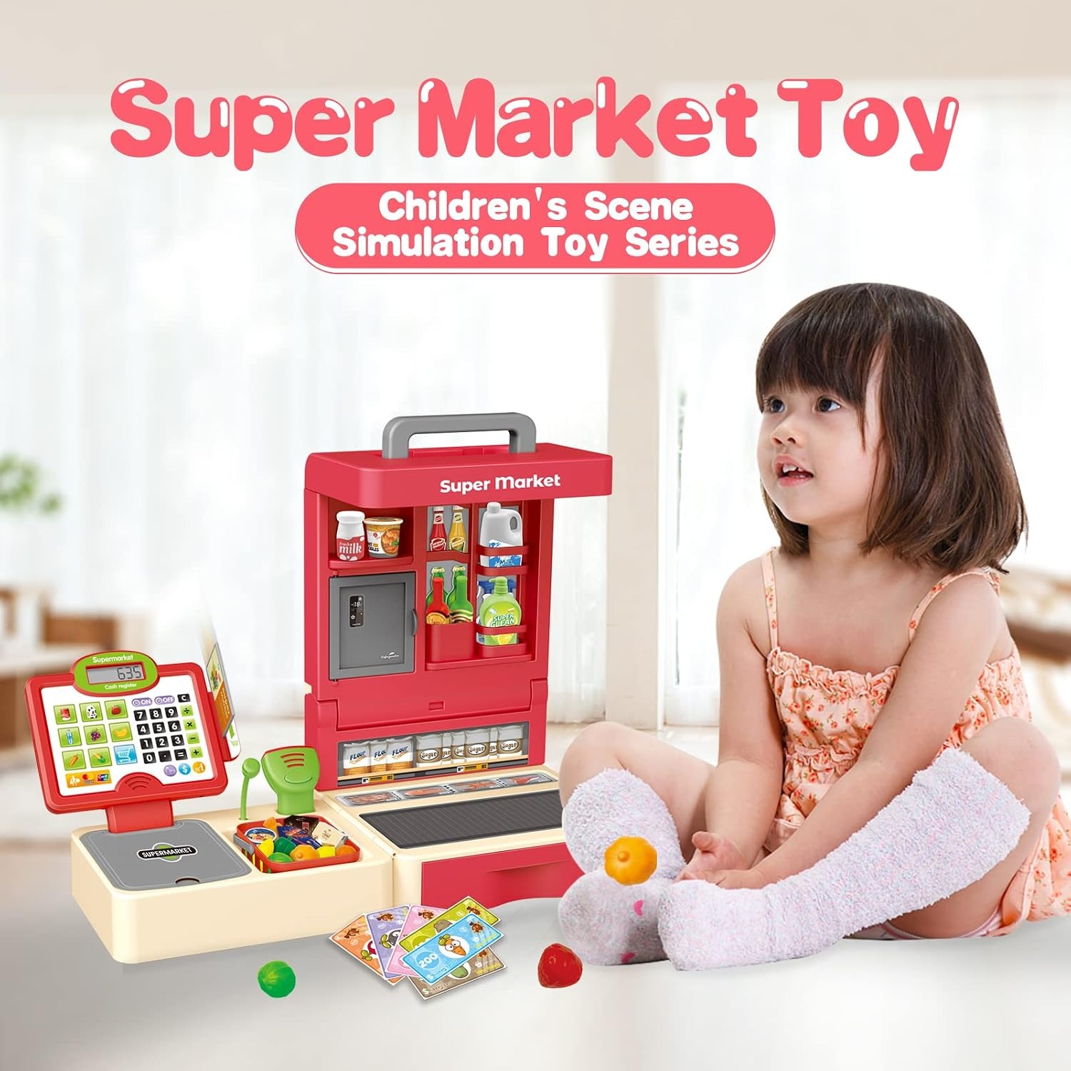 Toy Cash Register with Scanner and Play Shop Set