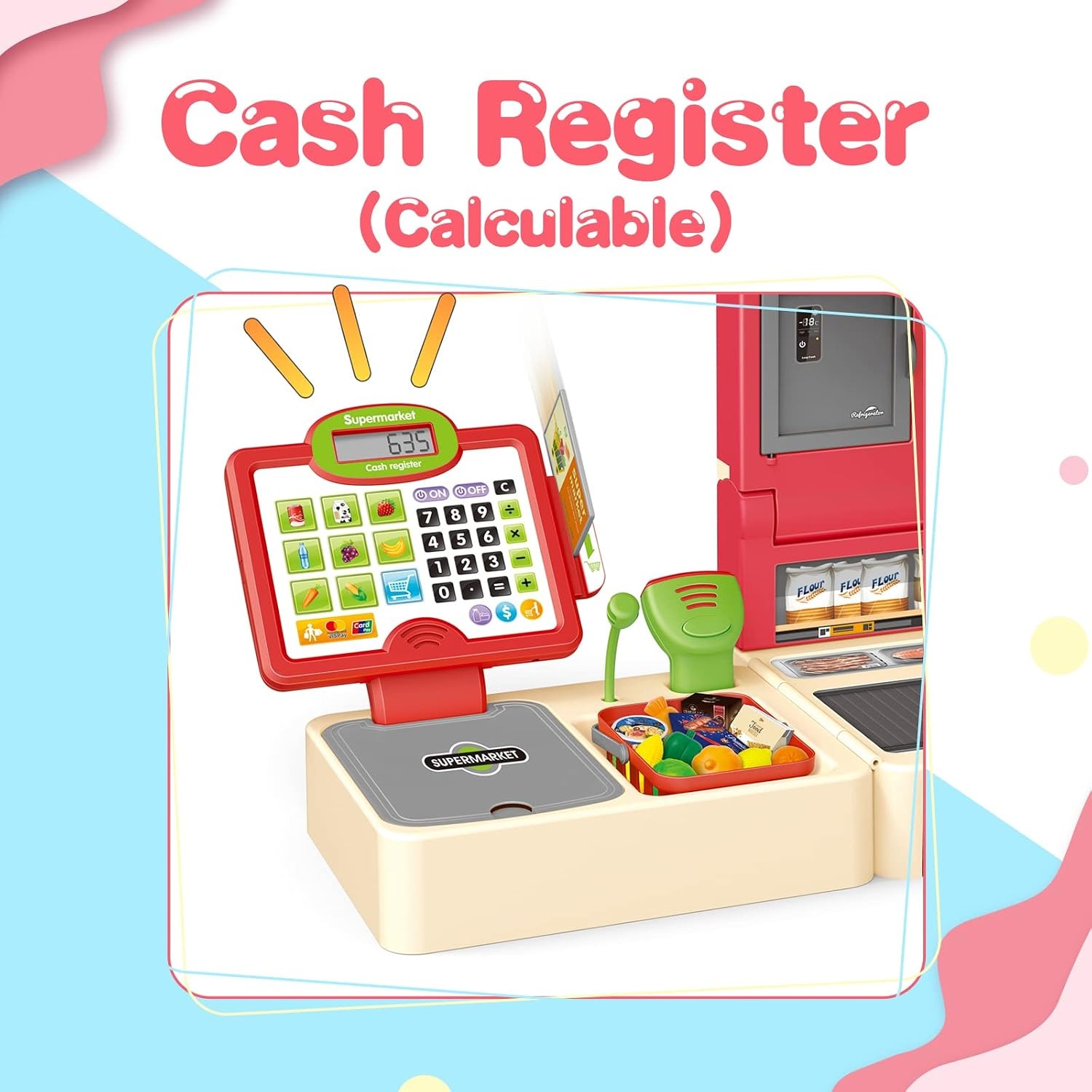 Toy Cash Register with Scanner and Play Shop Set