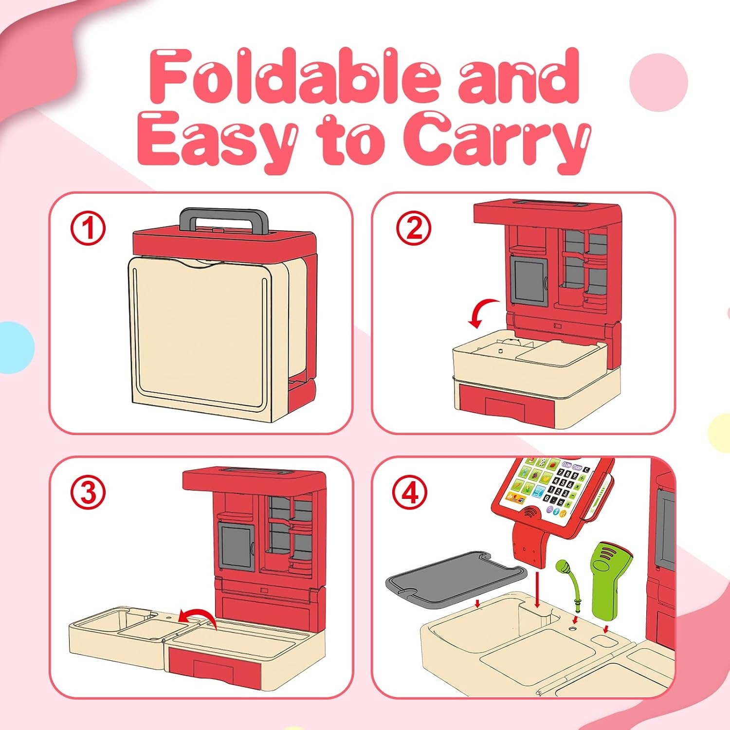 Toy Cash Register with Scanner and Play Shop Set