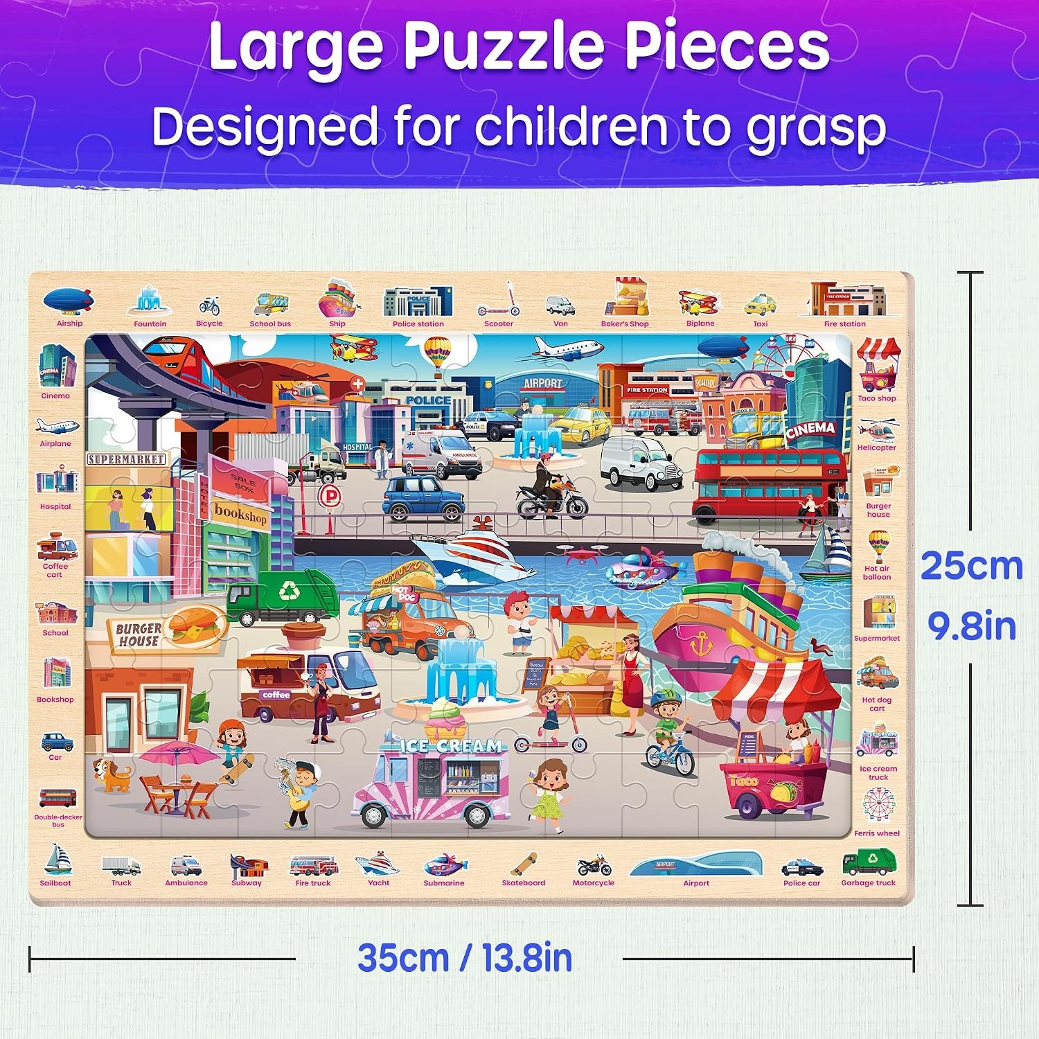 Wooden Animal Puzzles 4 Pack (60 Pieces)