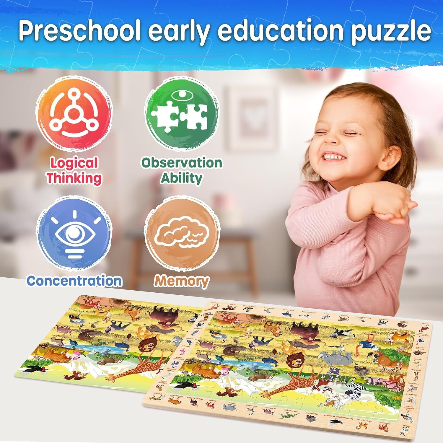 Wooden Animal Puzzles 4 Pack (60 Pieces): image 7