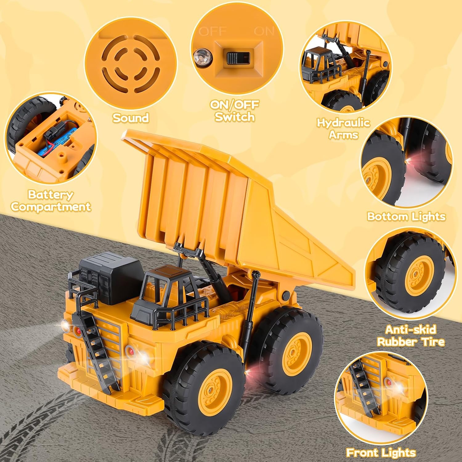 1:24 Scale RC Dump Truck with Lights and Sounds: image 3