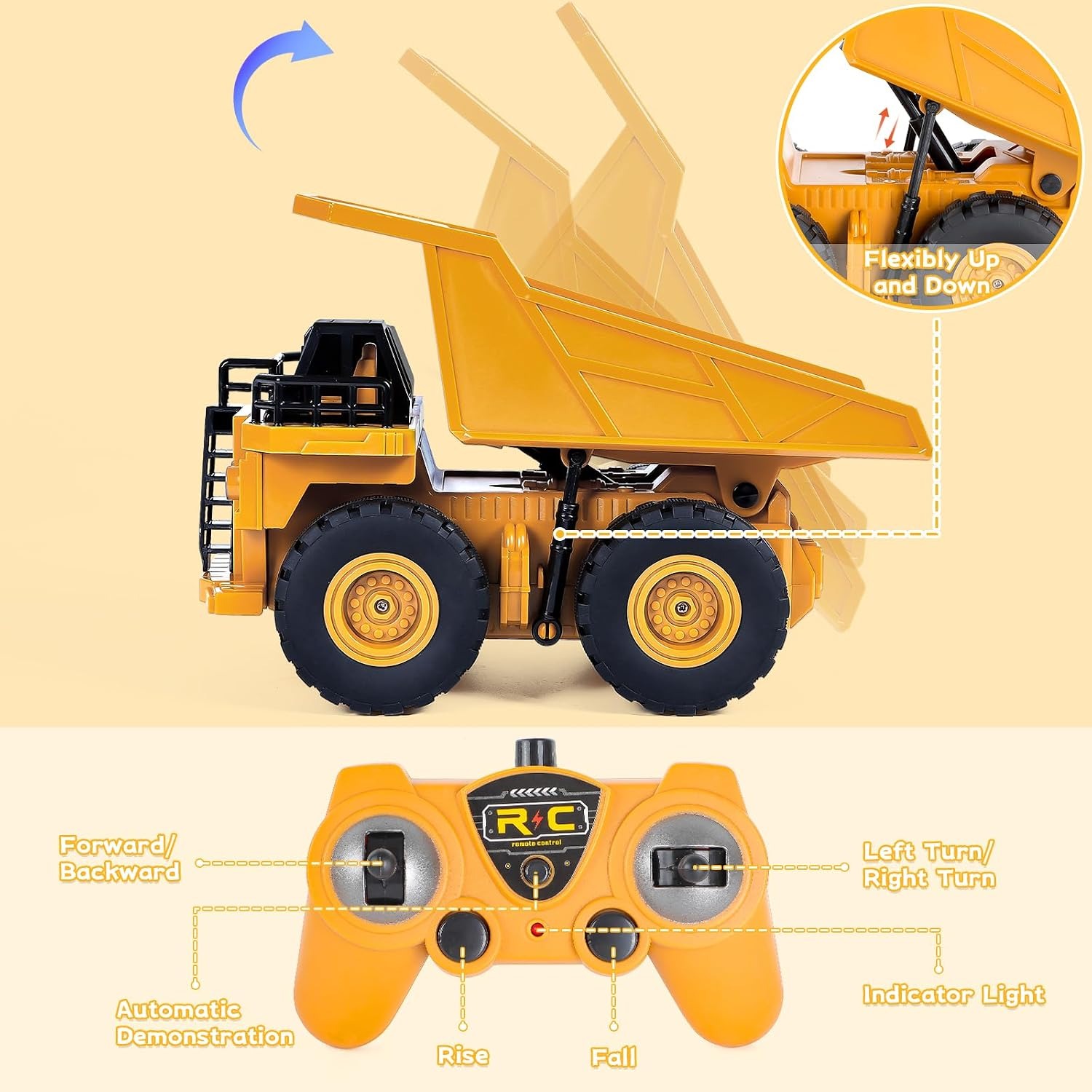 1:24 Scale RC Dump Truck with Lights and Sounds: image 4