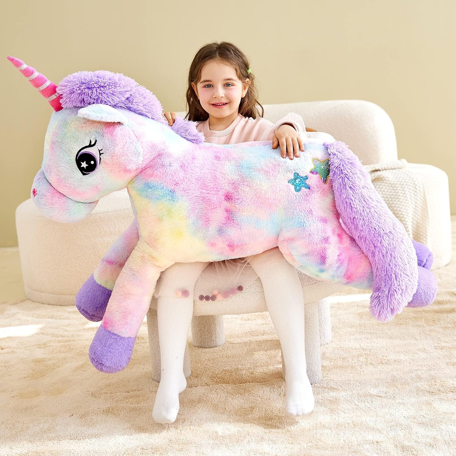 Giant Unicorn Plush 110cm Soft Toy