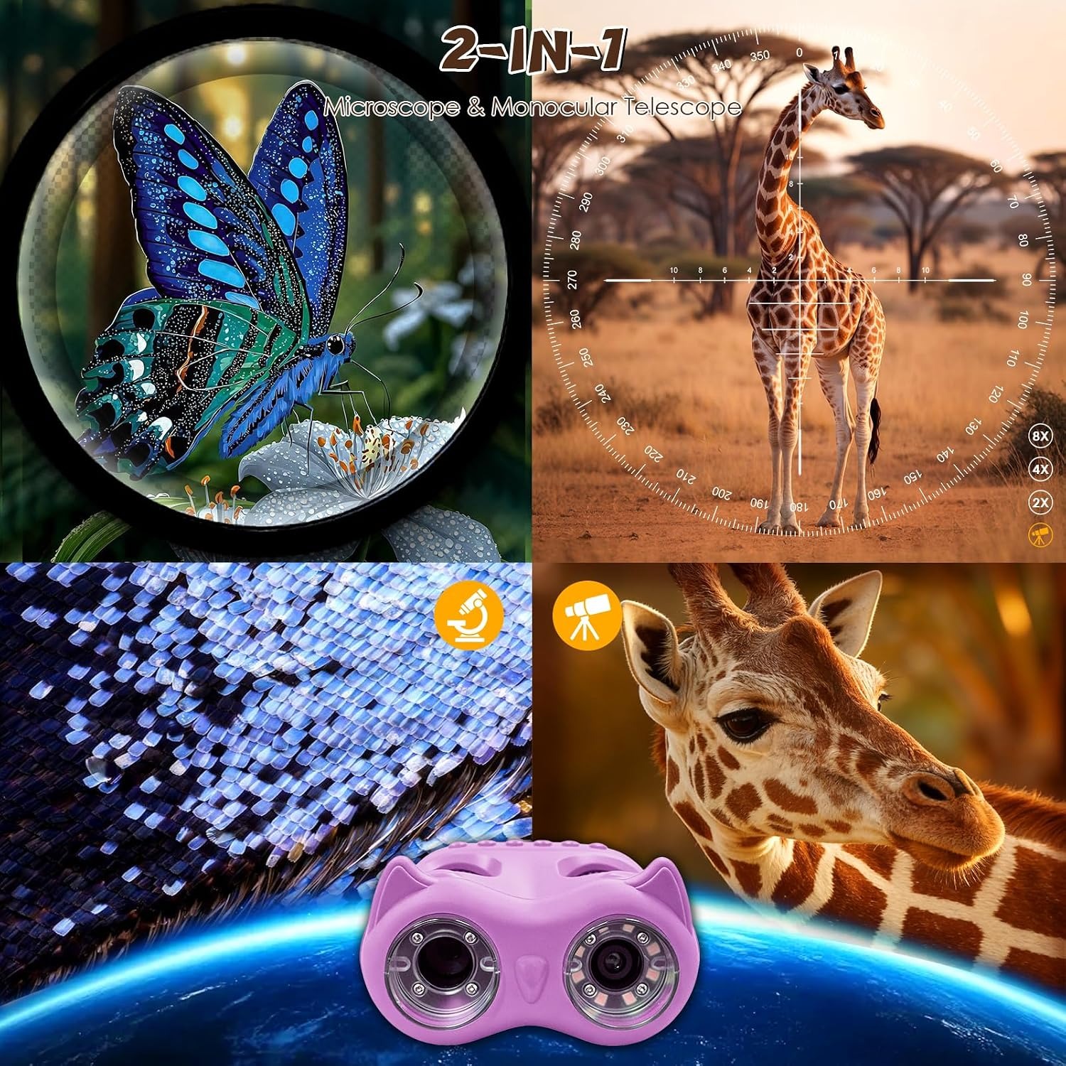 2-in-1 Kids Microscope and Telescope