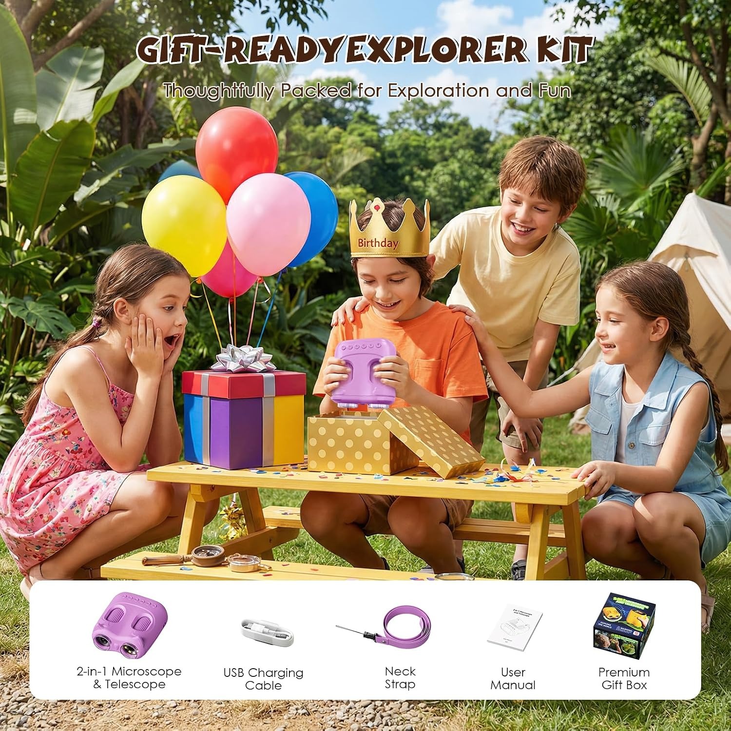 2-in-1 Kids Microscope and Telescope