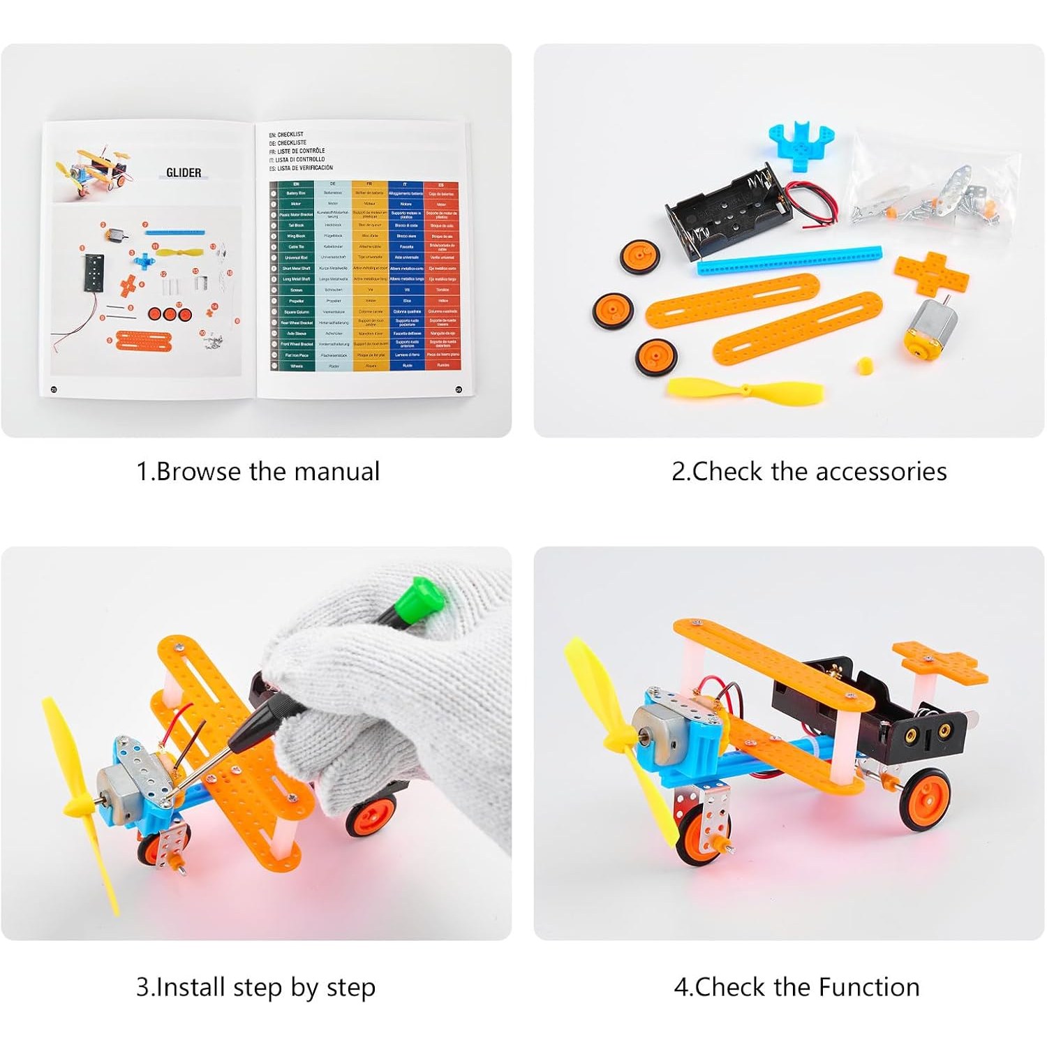 5-in-1 Robot Building Kit with Motor and Tools