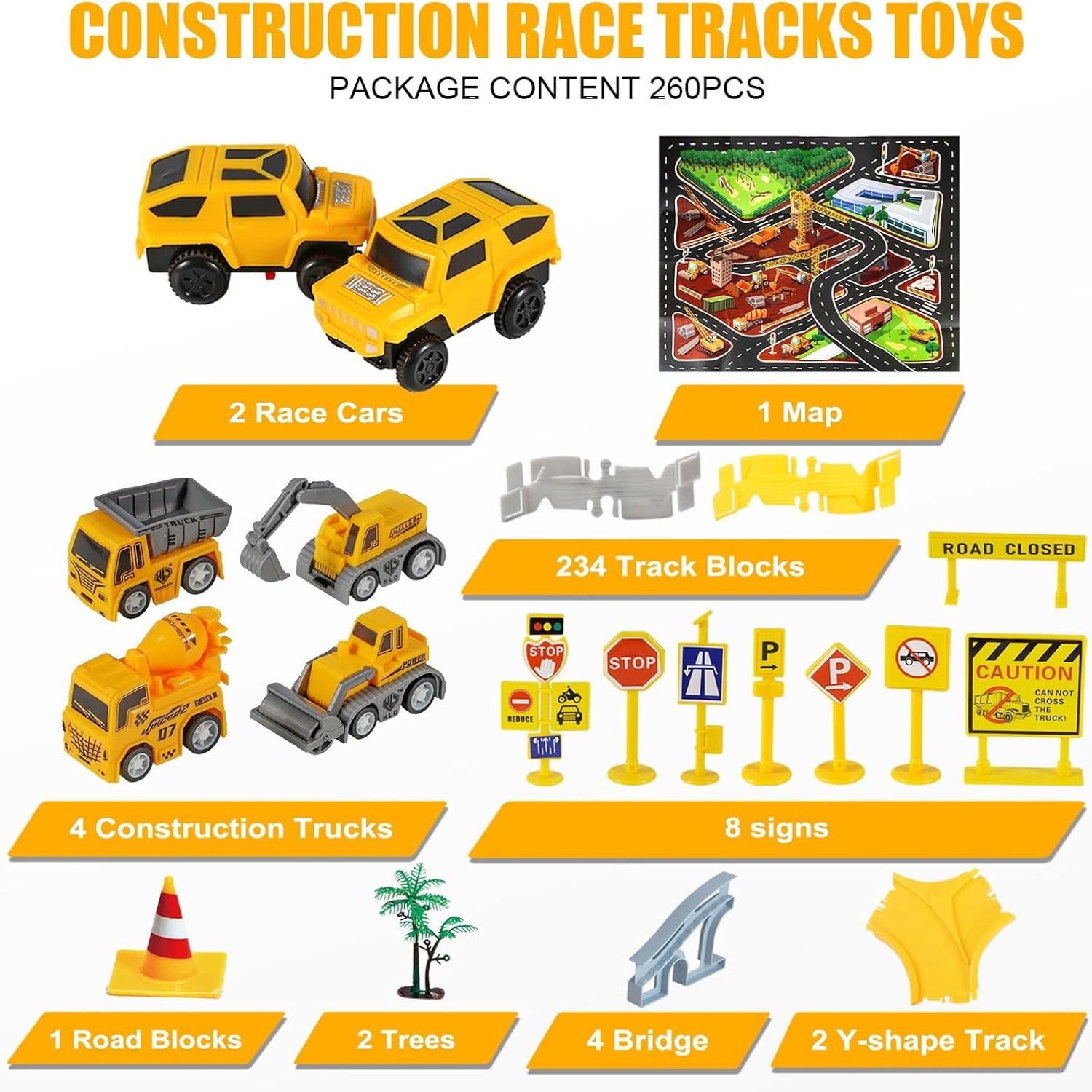 260 Piece Construction Race Track Set