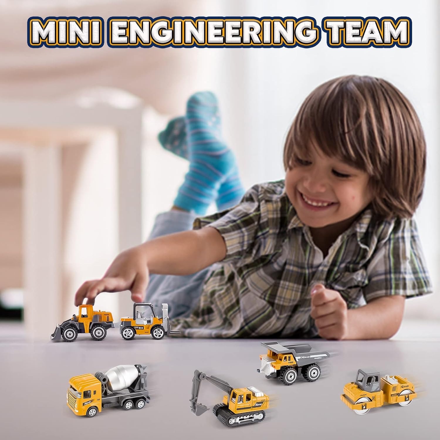 Metal Construction Vehicles 6 Pack Die-Cast Toy Set