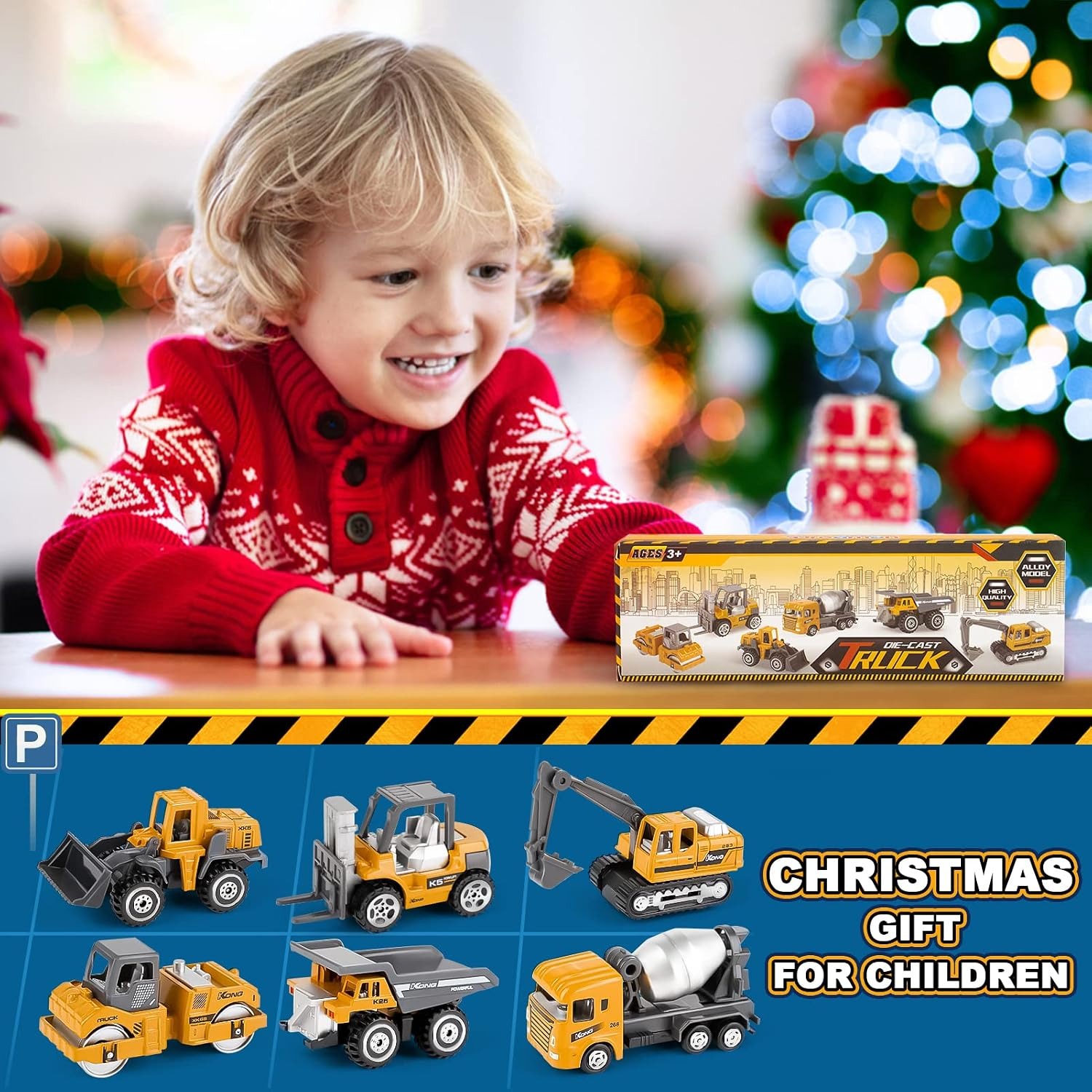 Metal Construction Vehicles 6 Pack Die-Cast Toy Set: image 7