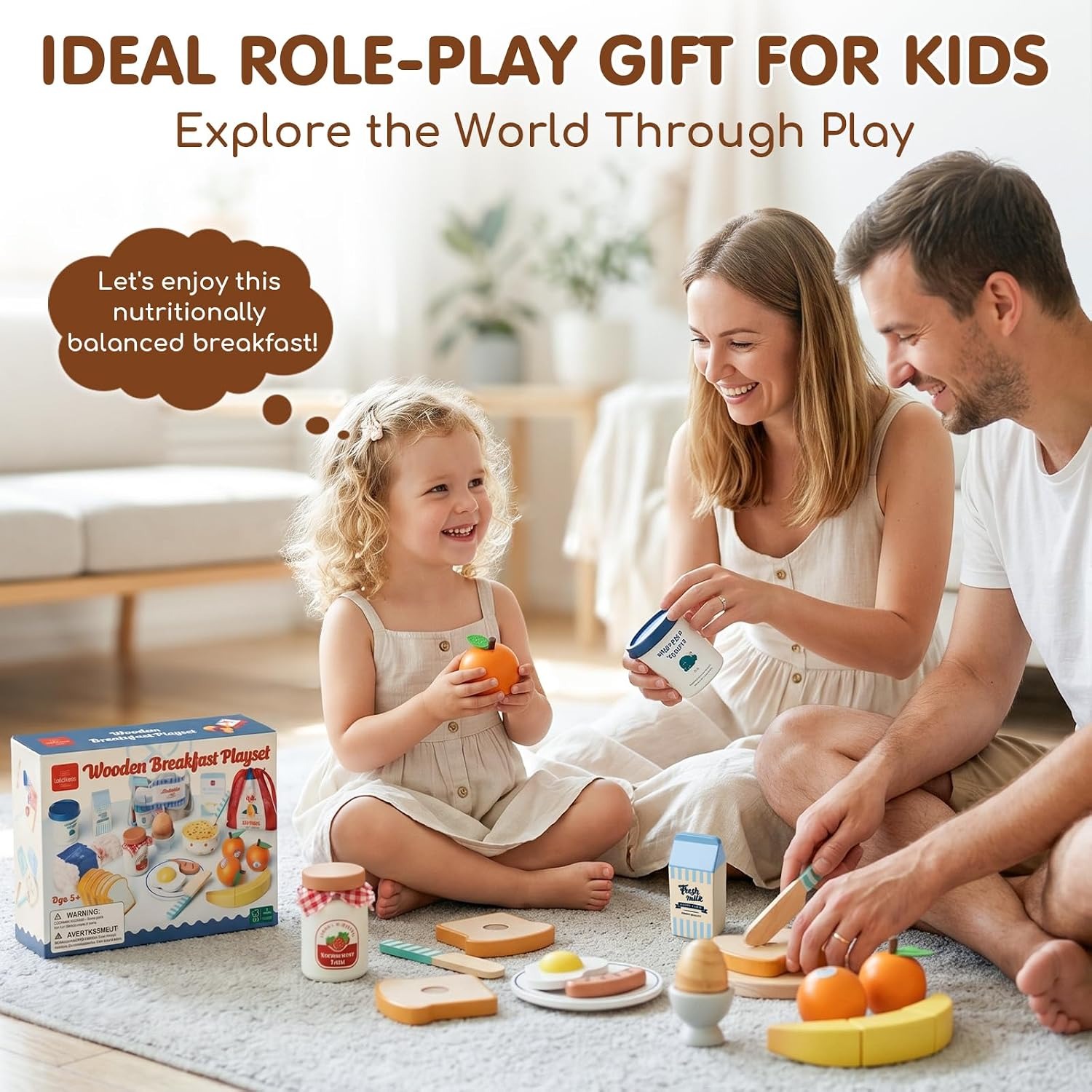 Wooden Breakfast Play Food Set